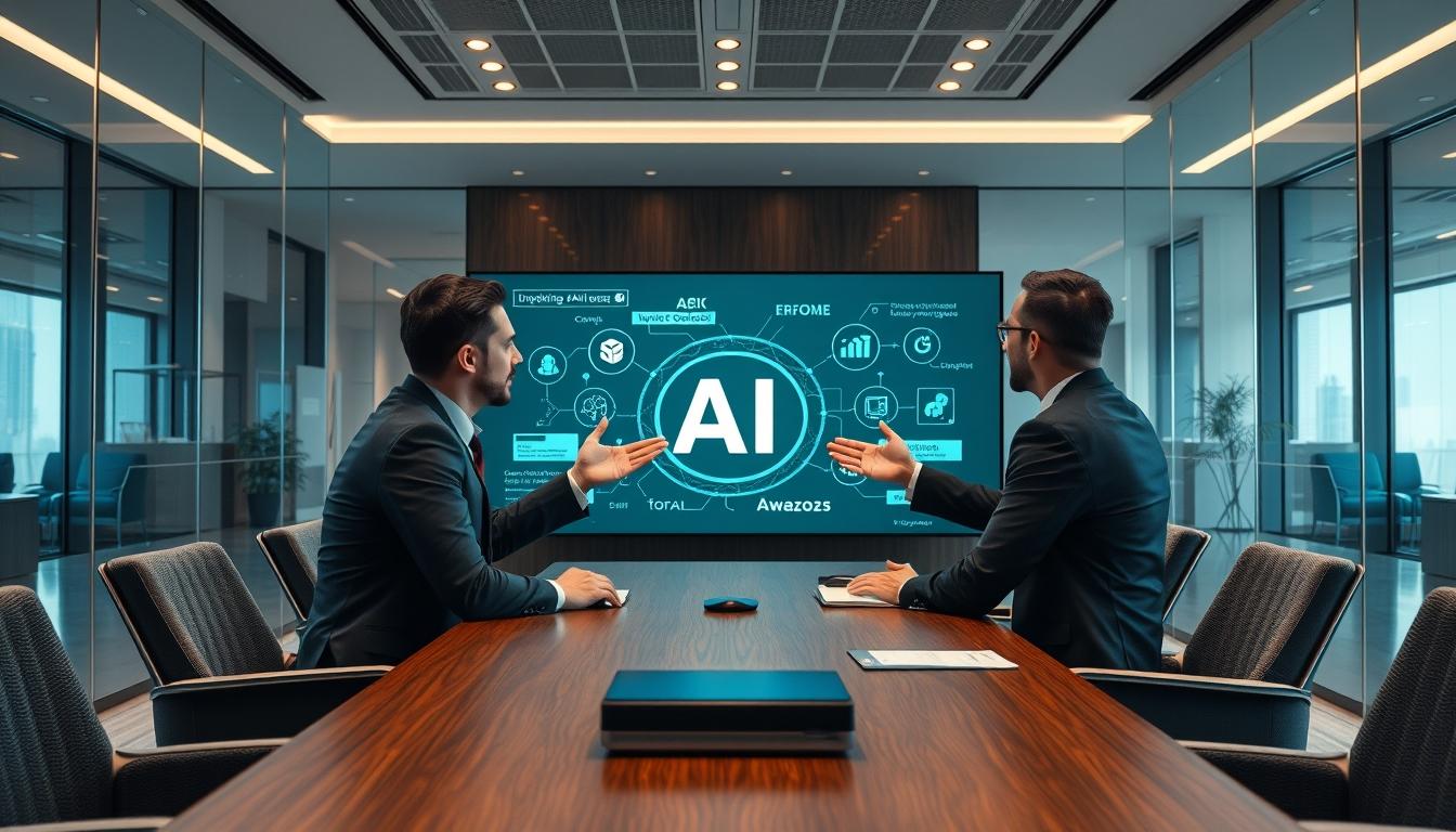 AI software company team and business technology strategy